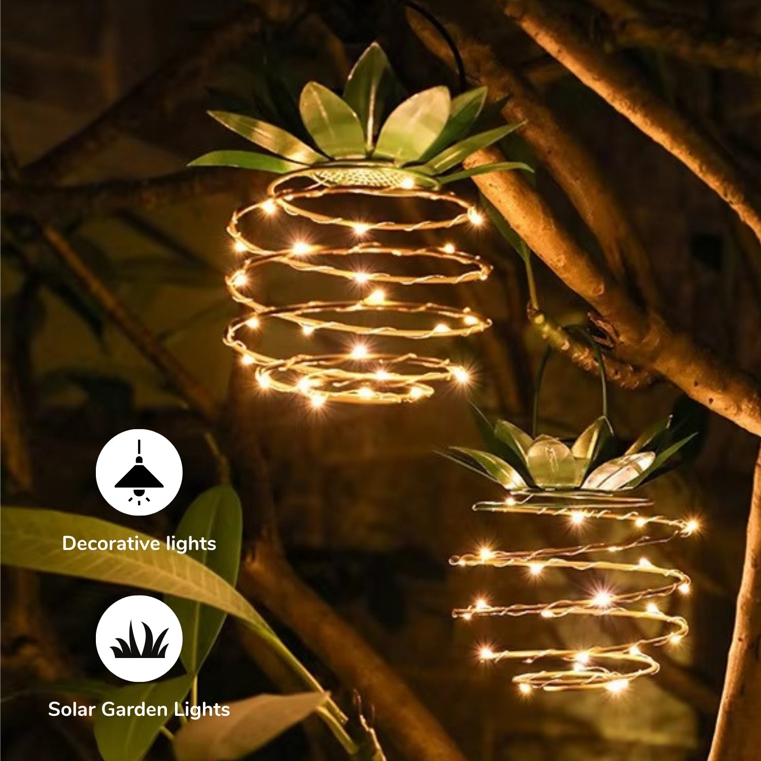 Hanging Pineapple Solar Garden Lights
