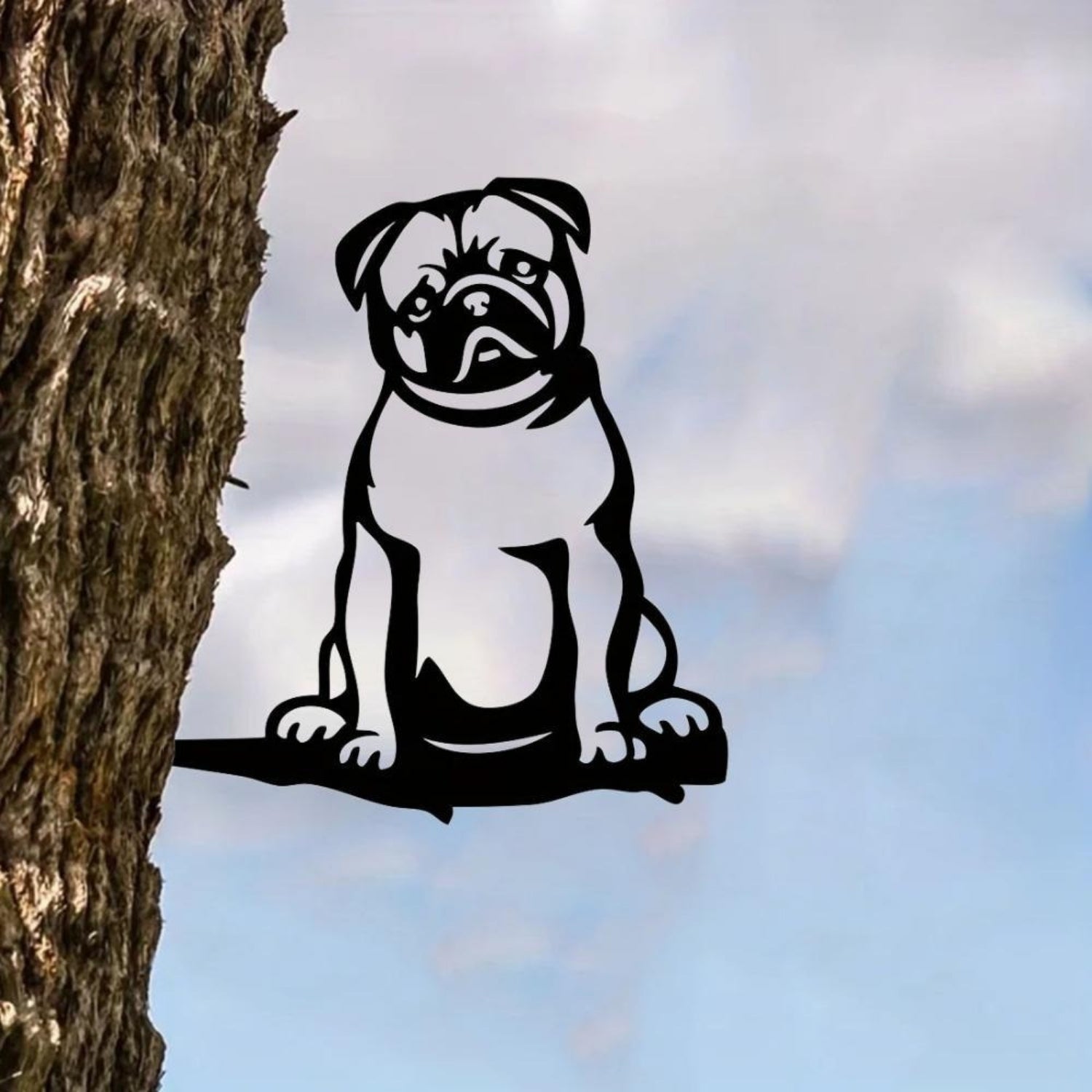 Metal Dog Silhouette Puppy Garden Decoration