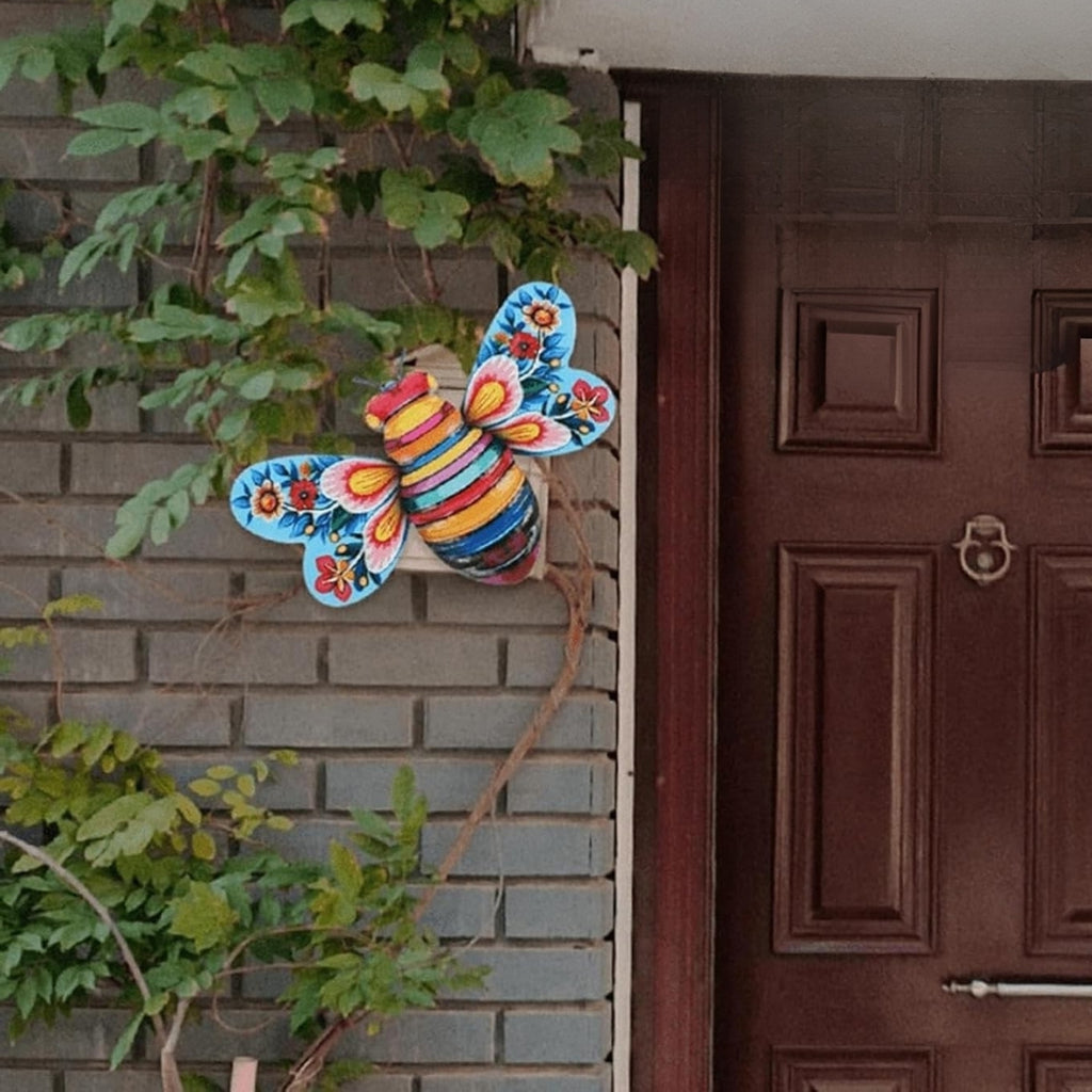 Iron Bee Art Sculpture Hanging Wall Decorations for Garden